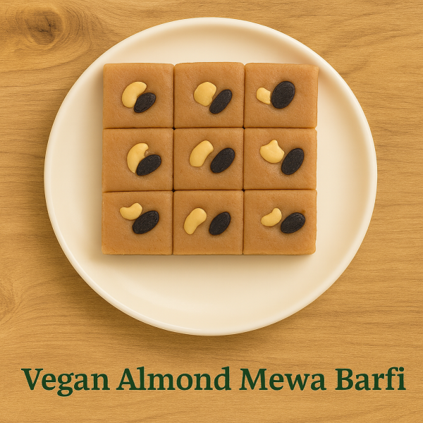 Vegan almond mewa barfi